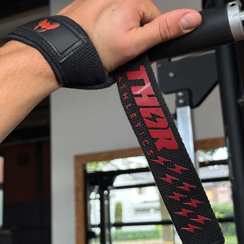 Beste Lifting Straps Extra Grip Zwart met Rood kopen