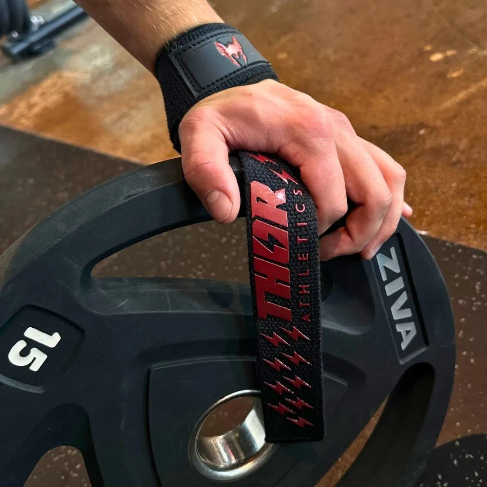 Beste Lifting Straps Extra Grip Zwart met Rood kopen