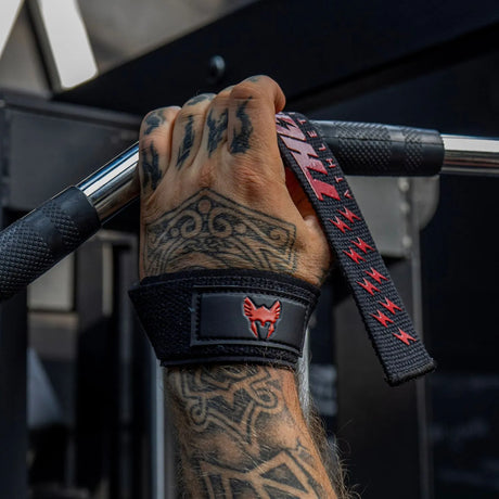 Beste Lifting Straps Extra Grip Zwart met Rood kopen