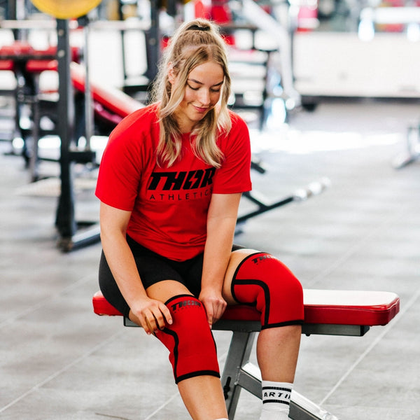 Knee Sleeves 7mm | Red | Powerlifting & Fitness | Thor Athletics