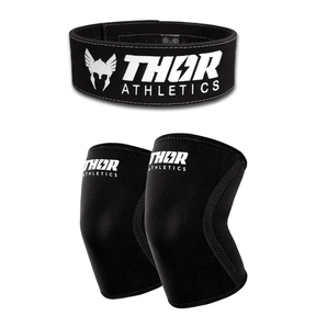 Lifting Belt 10mm + Knee Sleeves 7mm | Zwart | Pakket | Thor Athletics